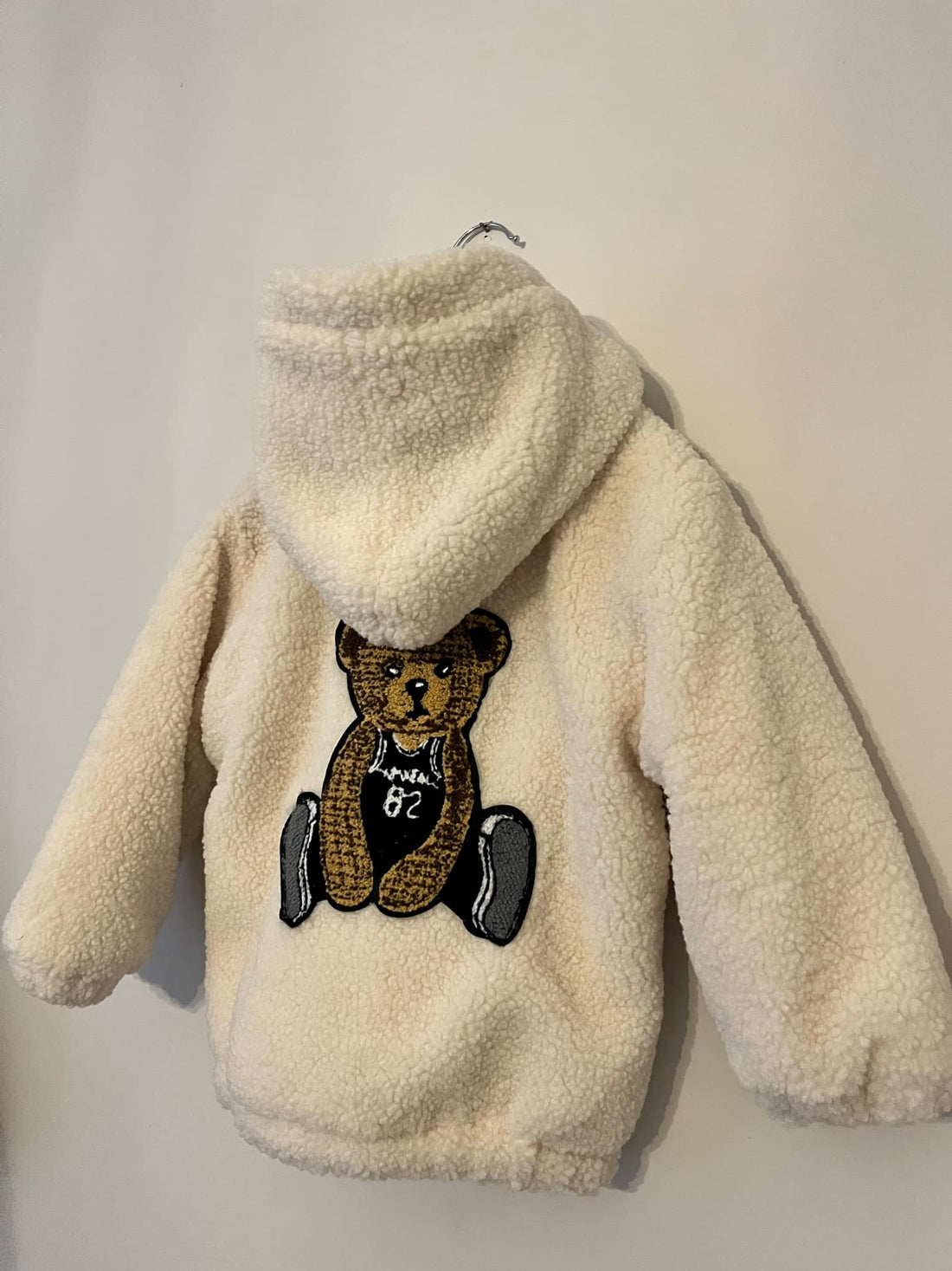 Brown Borg Fleece Teddy Bear Detail Zip Jacket