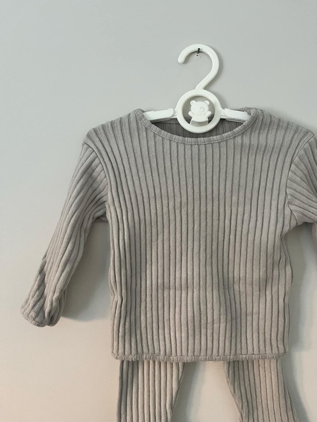 Grey Neutral Brushed Cotton Ribbed Co-ord