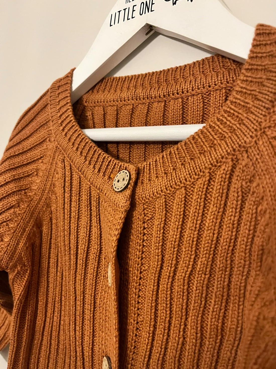 Warm Brown Knitted Button Up Long Sleeve Bodysuit