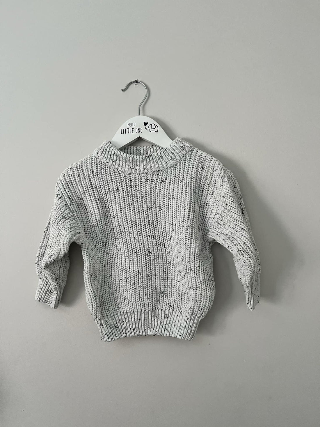 Off White & Black Speckled Knit Jumper