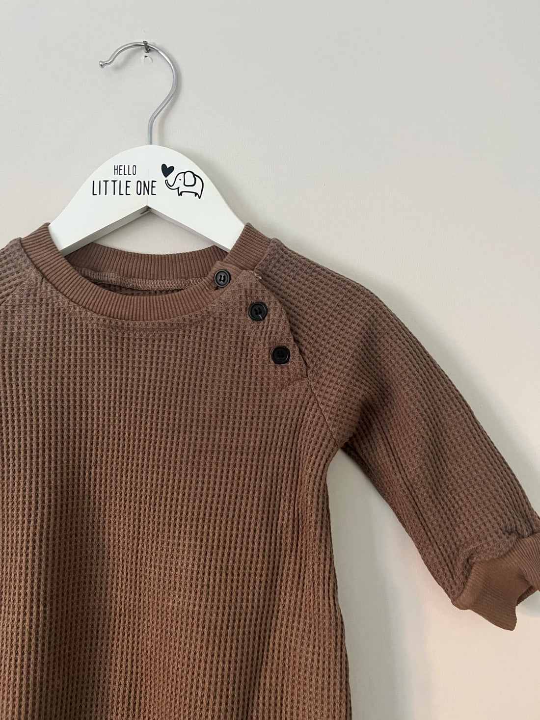 Brown Neutral Ribbed Button Up Jumpsuit