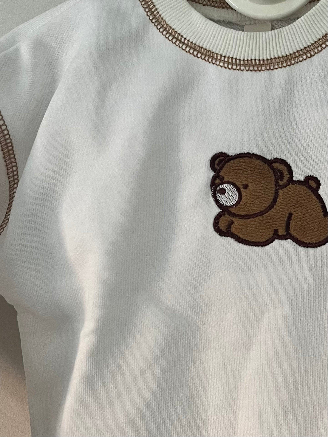 White Teddy Bear Sweatshirt & Jogger Co-ord