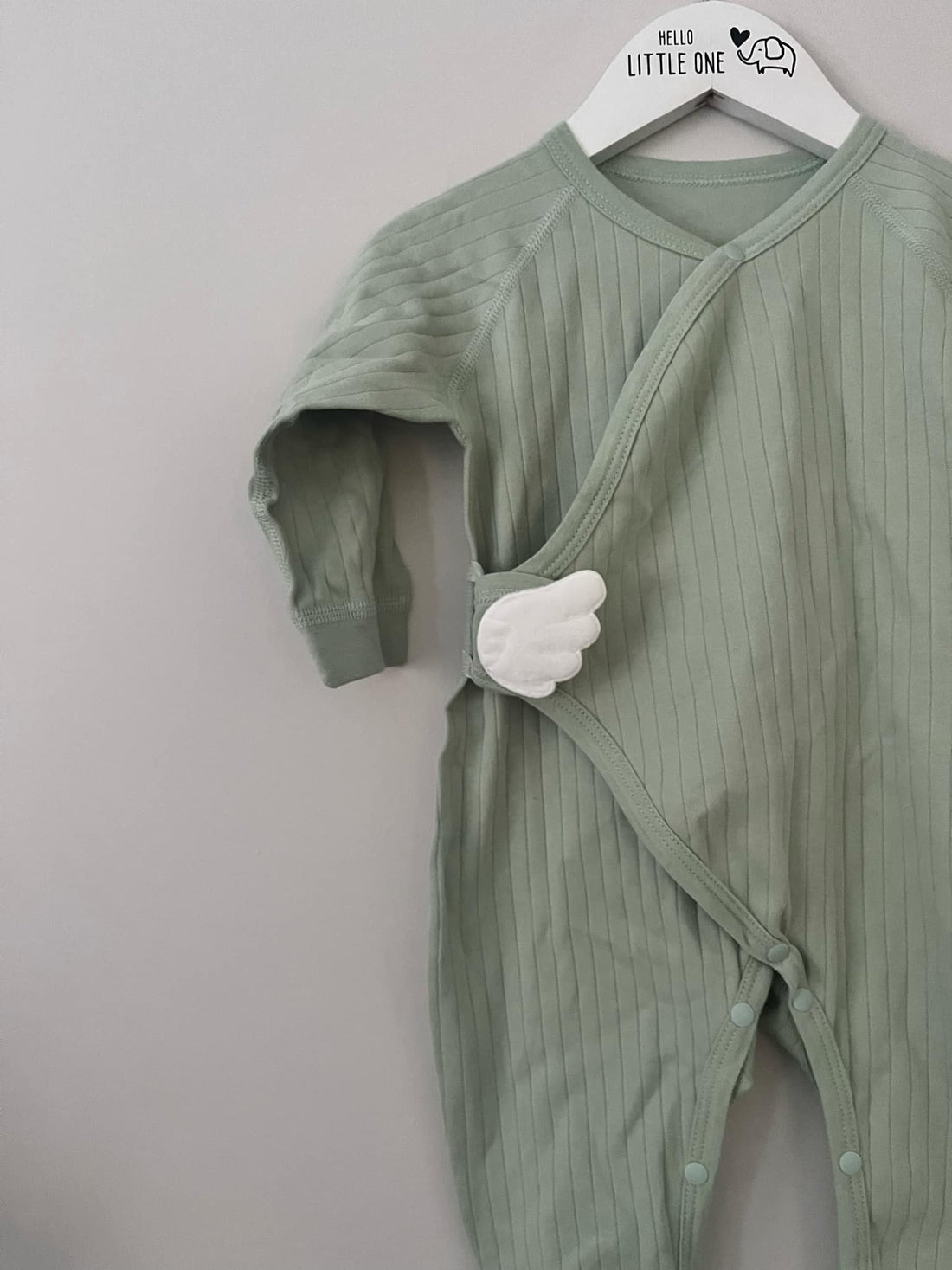 Sage Angel Wings Ribbed Jumpsuit