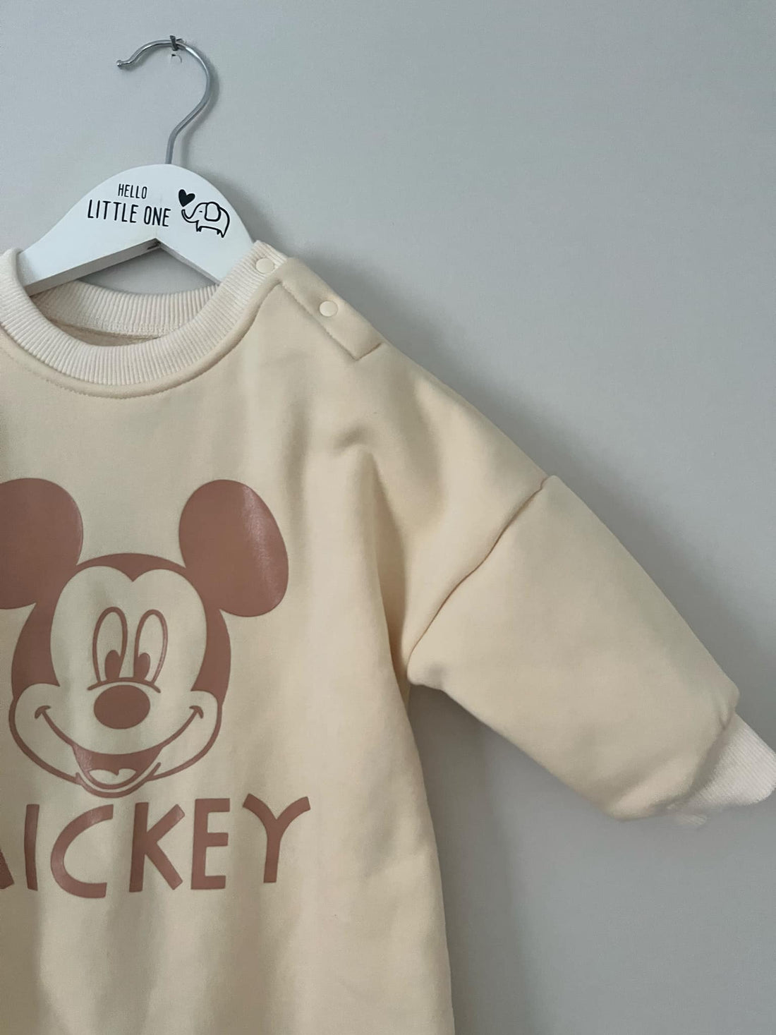 Cream Mickey Beige Detailed Jumpsuit