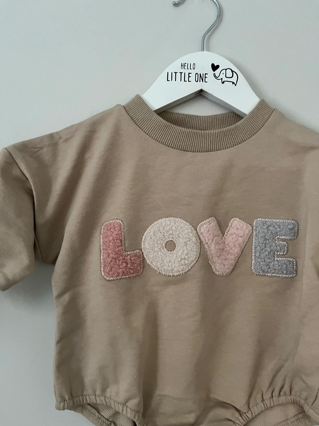 Beige Coloured "LOVE" Romper